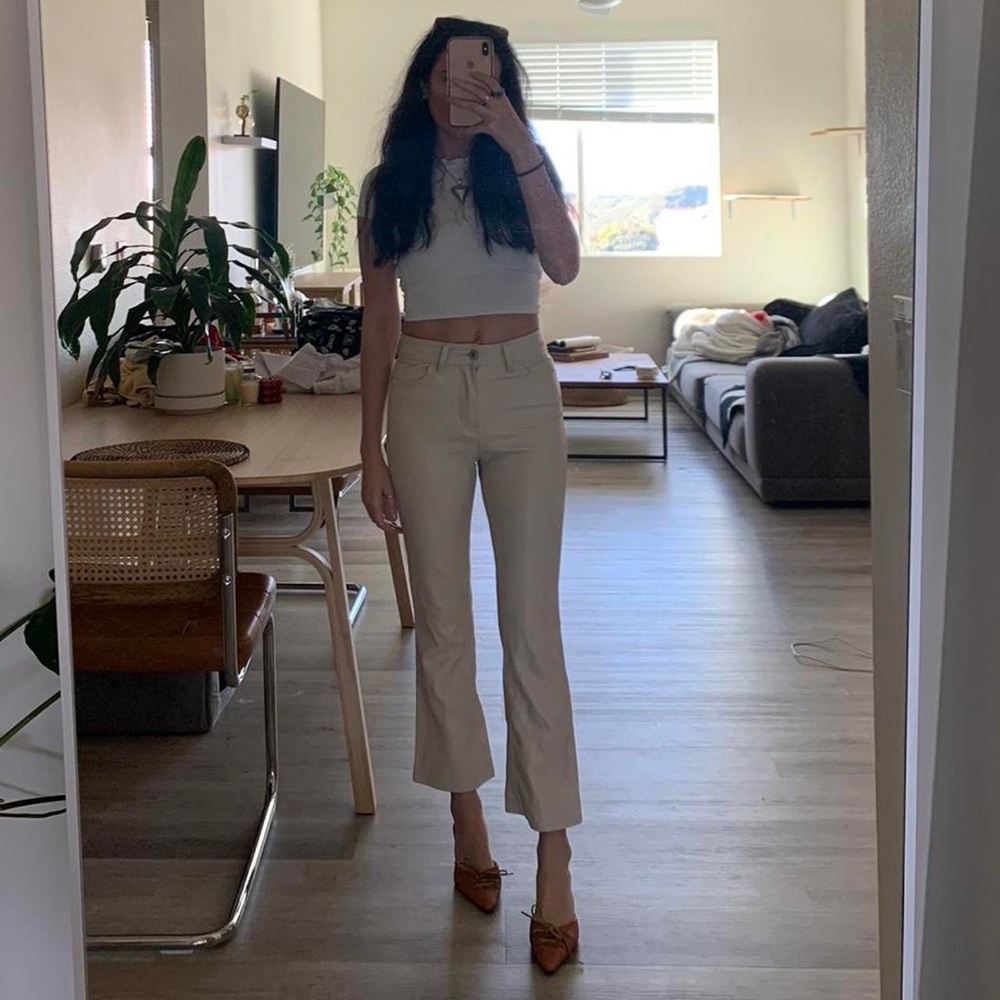 NWOT Zara Cream “Leather” Pants